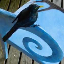 Papiermaché Amselstuhl