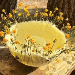 Papiermaché Butterblüemlischale