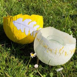 Papiermaché Löwenzahnschalen