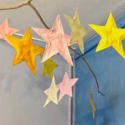 Papiermaché Sterne2