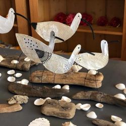 Papiermaché Wattvögel