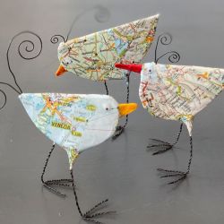 Papiermaché Zugvoegel